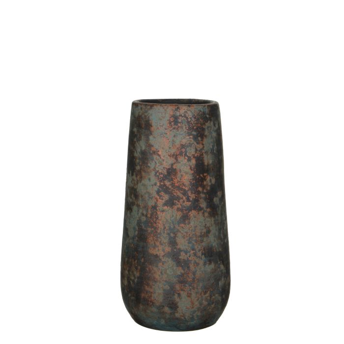 Vase med kobberfarvet mønster