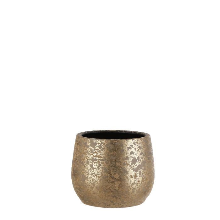 Clemente urtepotte guldfarvet 20 cm høj 25 cm i dia