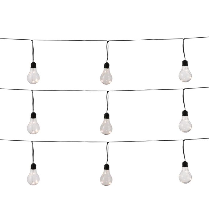 Party lyskæde med 10 pærer i varm hvid