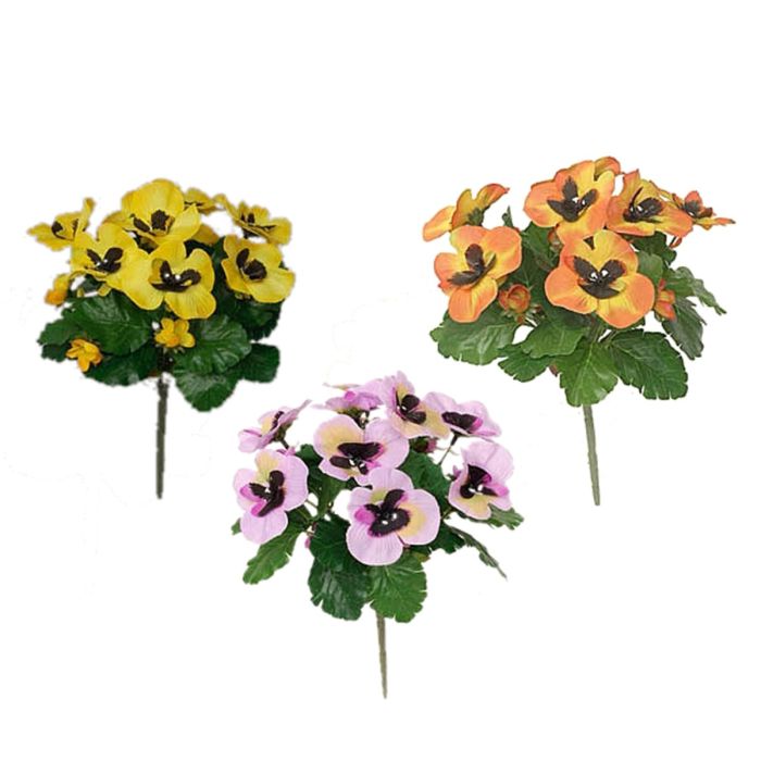 Buket med stedmoderblomster