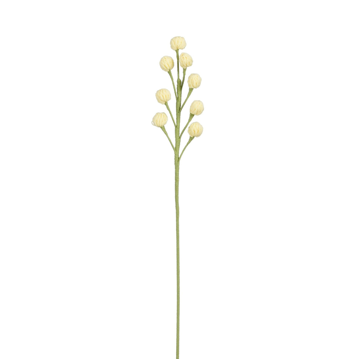 Lysegul hæklet blomst med små runde blomster til dekorative buketter