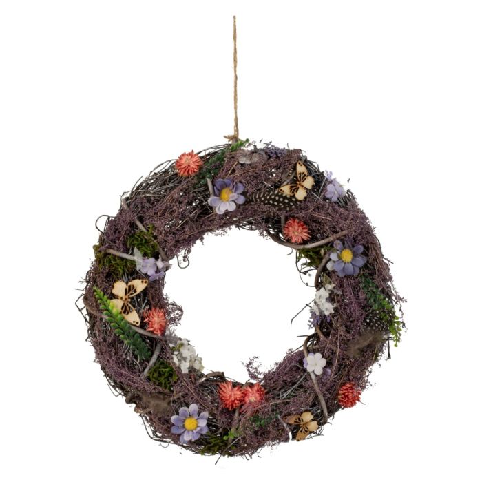 Pilekrans med sommerfugle