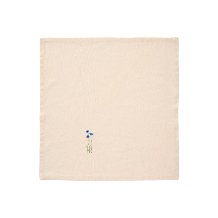 Ib Laursen Flora stofserviet – butter cream med kornblomst