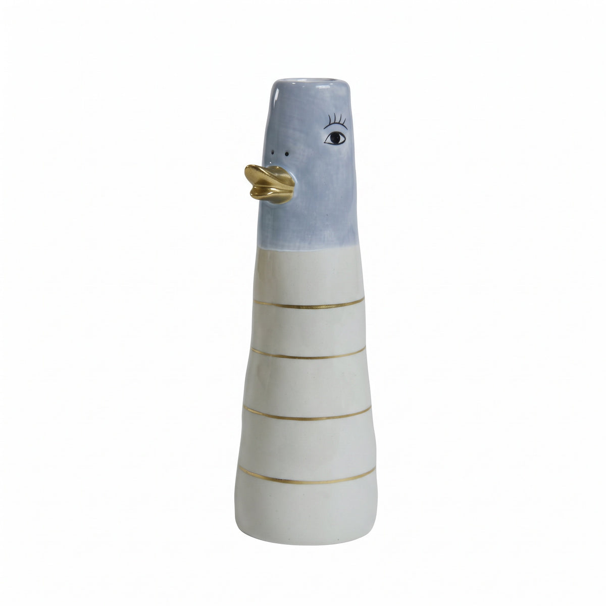 Vase and 16 cm lyseblå med striber eller prikker