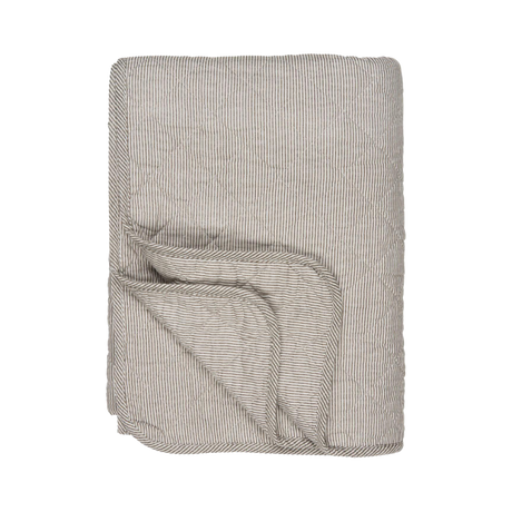 Quilt med hvide og jordfarvede mælkedrengestriber