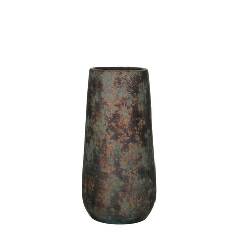 Vase med kobberfarvet mønster
