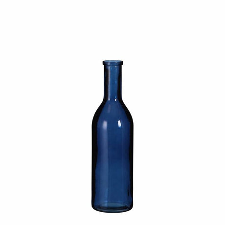 Genbrugsglasflaske blå vase