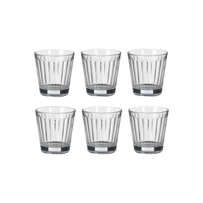 Seks vandglas med rillet struktur 22 cl
