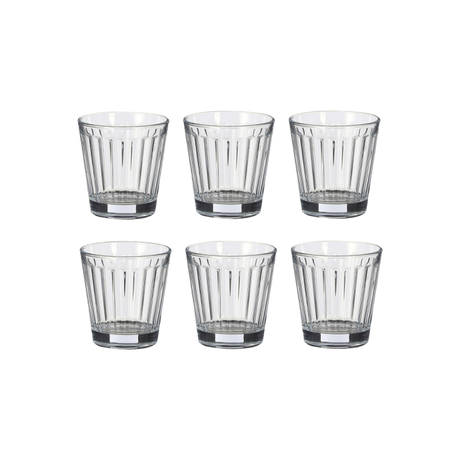 Seks vandglas med rillet struktur 22 cl