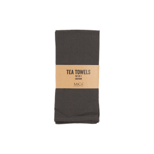 Mørkegrå viskestykker med brun label