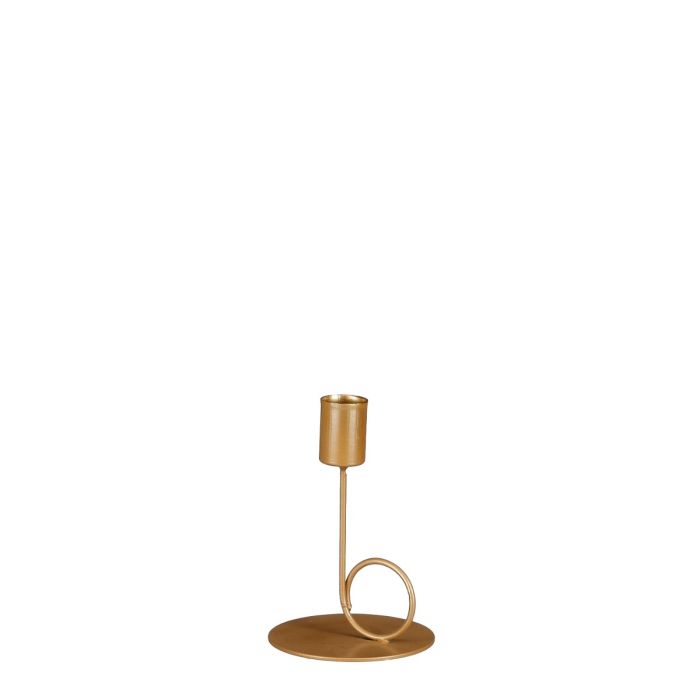 Lysestage guldfarvet 12 cm høj