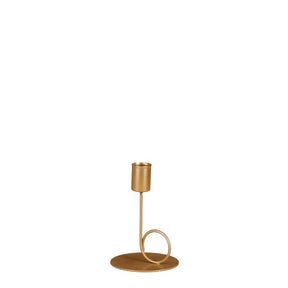 Lysestage guldfarvet 12 cm høj