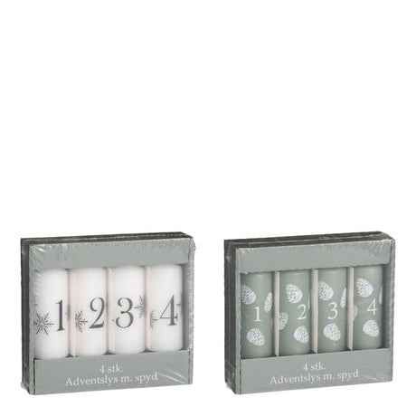 Adventslys med spyd hvid eller grøn