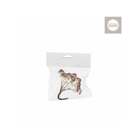 Brune svampe til dekoration 12-pak