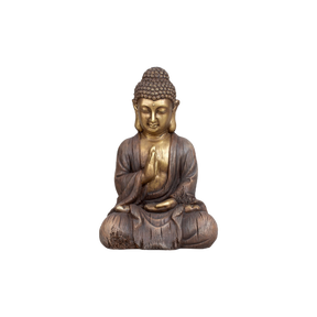 Buddha 45 cm høj brun & guldfarvet