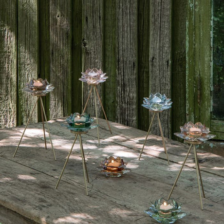 Speedtsberg Loe Lotus fyrfadsstage blågrøn