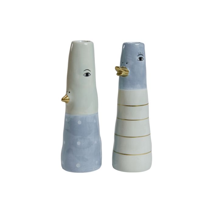 Vase and 16 cm lyseblå med striber eller prikker