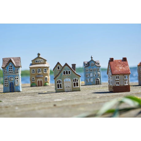 Speedtsberg Hus til fyrfadslys gråt/aqua