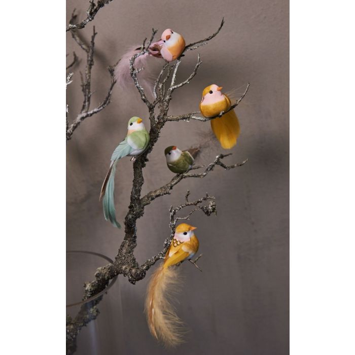 Fugle med klips 13 cm lang