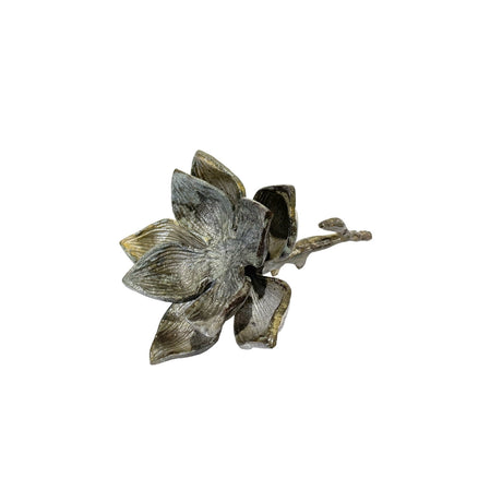 Blomst med stilk i antik bronzefarvet metal fra Speedtsberg.