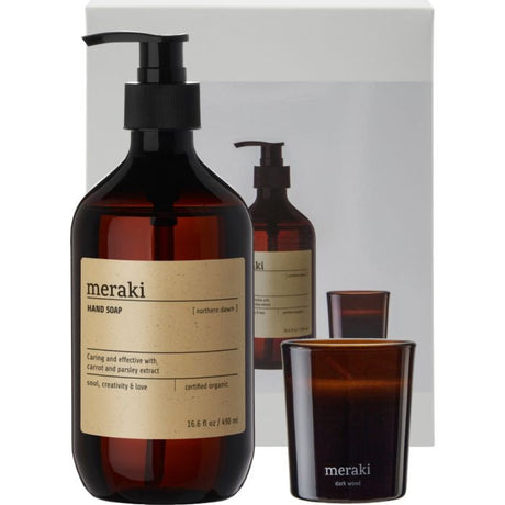 Meraki Everyday Pampering gaveæske med håndsæbe og duftlys.