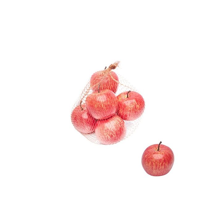 Naturtro kunstige røde æbler i 6 pak til dekoration og frugtskåle.