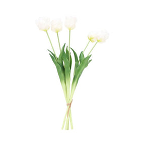 Buket med tulipaner hvide 46 cm høje