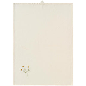 Viskestykke fra Ib Laursens Flora serie med broderet marguerit