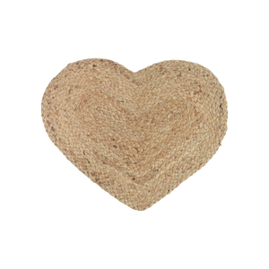 Hjerteformet dækkeserviet i jute fra Ib Laursen