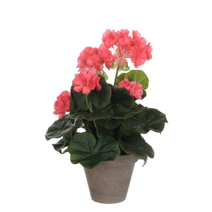 Kunstig pelargonie i laksefarvet 34 cm høj fra Mica