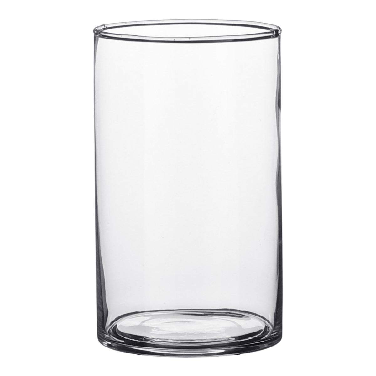 Lille cylindervase i klart glas til blomster, borddekorationer og kreative opstillinger
