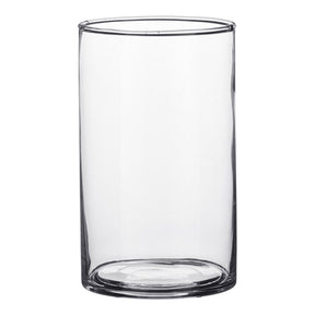 Lille cylindervase i klart glas til blomster, borddekorationer og kreative opstillinger
