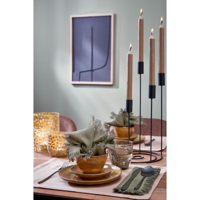 Bente Lanterne lysegul 17 cm høj  