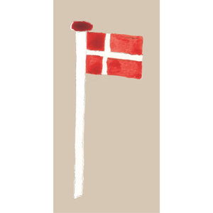 Servietter med Dannebrog på flagstang fra Ib Laursen