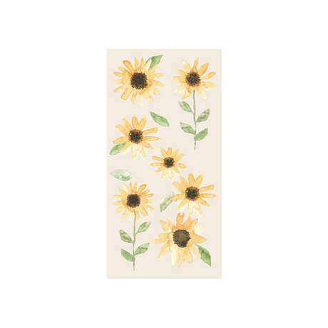 Papirserviet med gule solsikker med grønne stilke fra Ib Laursen