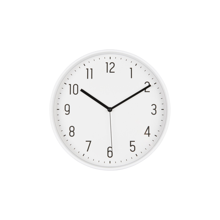 Hvidt vægur med sorte tal fra Ib Laursen