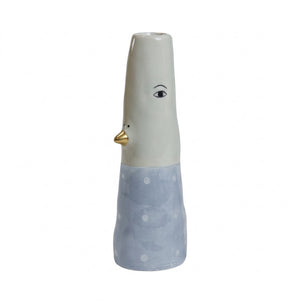 Vase and 16 cm lyseblå med striber eller prikker