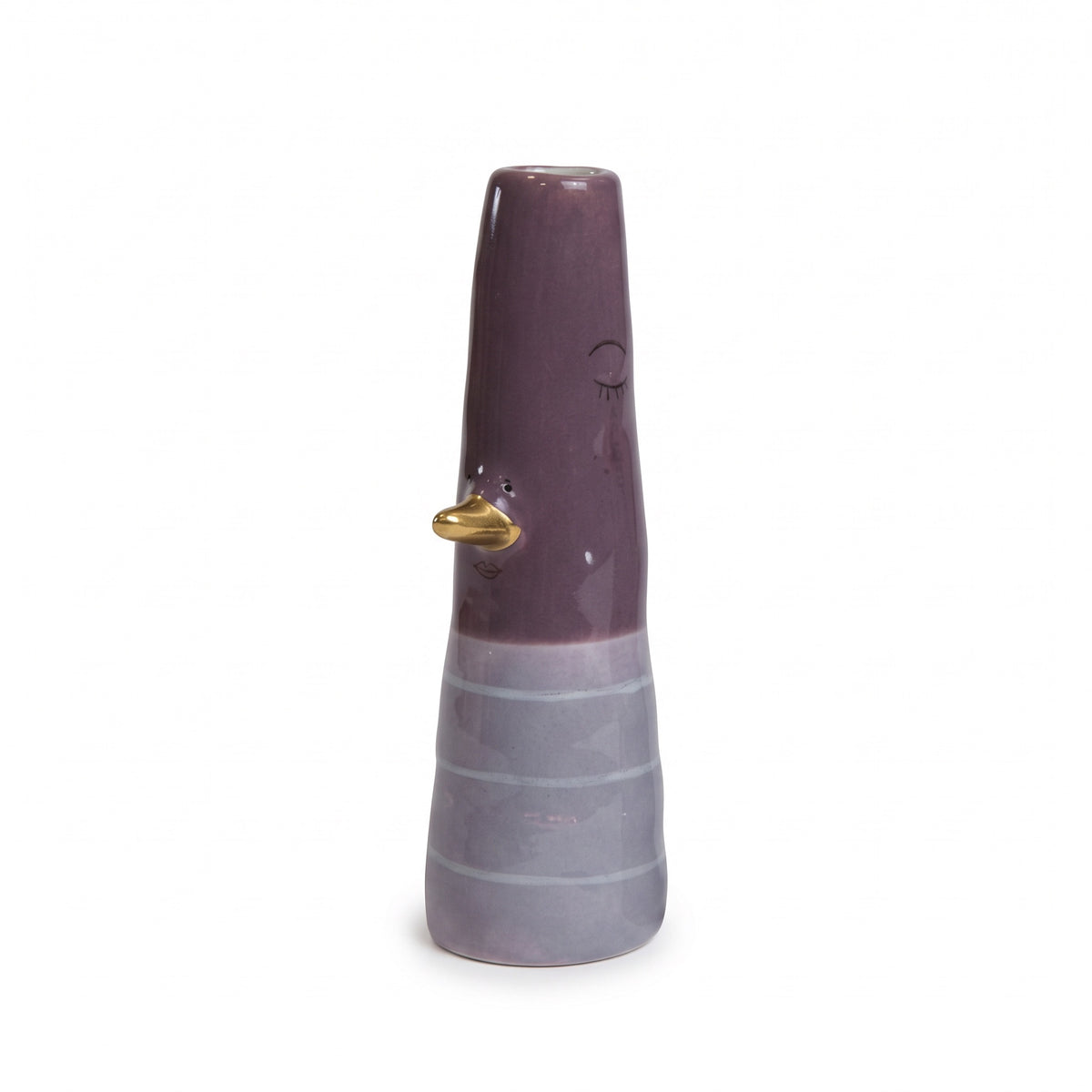 Vase and 16 cm lilla med striber eller prikker