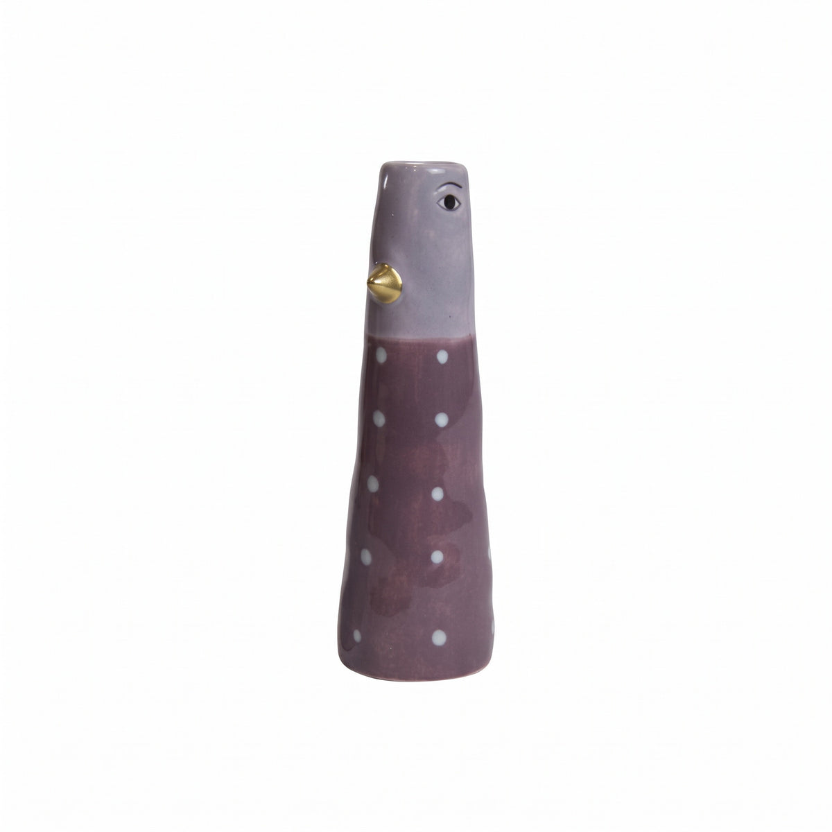 Vase and 16 cm lilla med striber eller prikker