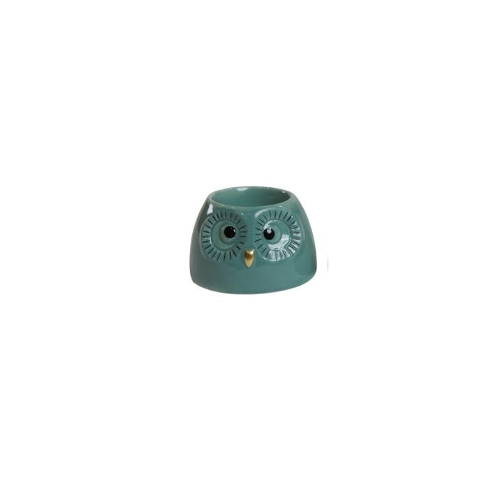 Fyrfadsstage ugle aqua & lys aqua