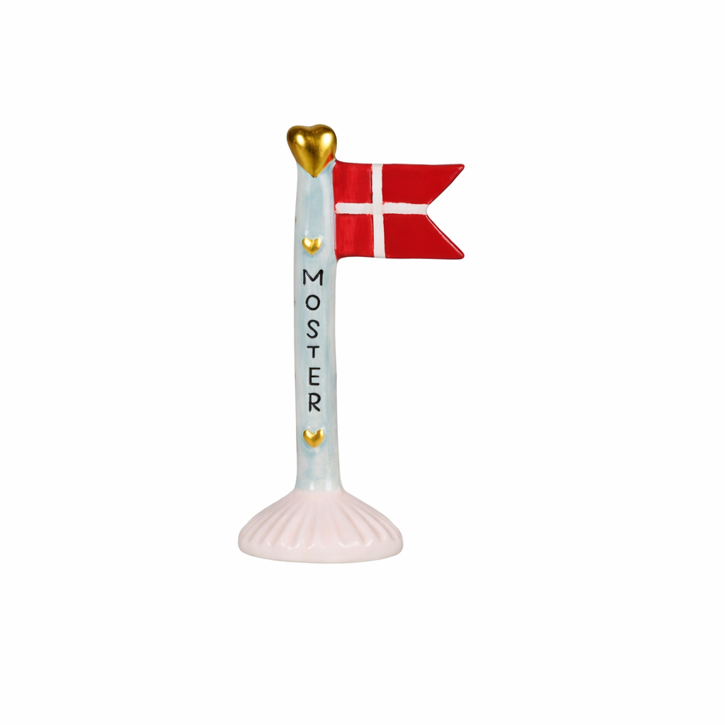 Flag i keramik Moster med lyserød fod  fra Speedtsberg