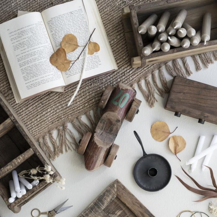 Murstensform Unika et rum fra Ib Laursen som opbevaring til stearinlys