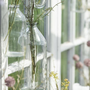 Ib Laursen glasflaske med metalwire 1000 ml med grønne grene